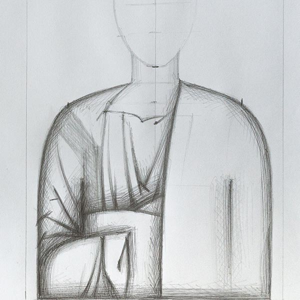Interactive Online Iconography Drawing Course: Half Figure. Garments. Theory and Practice