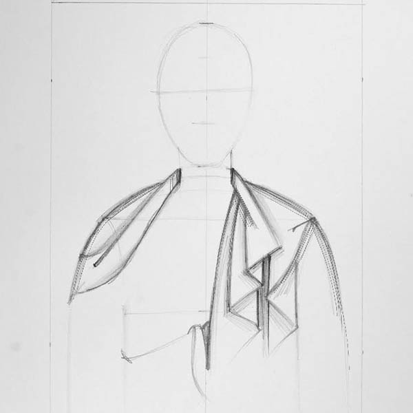 Interactive Online Iconography Drawing Course: Half Figure. Garments. Theory and Practice